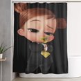 thumbnail image 1 of Cortina de ducha con diseño de dibujos animados de The Boss Baby, con 12 ganchos, impermeable, lavable, de poliéster, para decoración del baño, 60 x 72 pulgadas, de hierro, 1 of 8