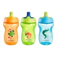 thumbnail image 1 of Tommee Tippee Botella deportiva, vaso para sorber para niños pequeños, 12 meses o más, 10 oz, boquilla a prueba de derrames, resistente a mordeduras, diseño fácil de sostener, paquete de 3, naranja, v, 1 of 5