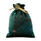 thumbnail image 2 of Bolsa de regalo de terciopelo con cordón y estampado de pentagrama | Bolsas para dulces y golosinas navideñas | Bolsita decorativa pequeña para dulces, regalos y recuerdos de fiesta, 2 of 6