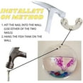 thumbnail image 3 of AURORA TRADE Wall Fish Bubble Wall Hanging Bowl Clear Acrylic Vase Flower Plant Pot Aquarium 5.9in with Steel Nail and Non-trace Nail, 3 of 8