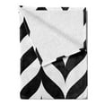 thumbnail image 2 of Modern Soft Flannel Fleece Throw Blanket, Minimalist Colors Chevron Pattern with Simplistic Retro Effects, Cozy Plush for Indoor and Outdoor Use, 60" x 80", Black White, by Ambesonne, 2 of 5