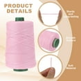 thumbnail image 3 of Uxcell Polyester Macrame Cord, Polypropylene Macrame Cords Braided Craft Crochet Bag Rope Yarn Fit for DIY Wall Hangers Purses Light Blue/Light Pink/Pink, 3 of 7