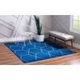 thumbnail image 4 of Unique Loom 3151596 6 x 6 ft. Geometric Trellis Frieze Square Rug, Navy Blue, 4 of 15