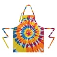 thumbnail image 2 of Colorful Rainbow Tie Dye Spiral Pattern Apron-Garden Aprons for Women with Pockets-Cotton Linen Waterproof Kitchen Cooking Gardening Aprons Adjustable for Kitchen,Cooking,BBQ and Salon 33x27 Inch, 2 of 7