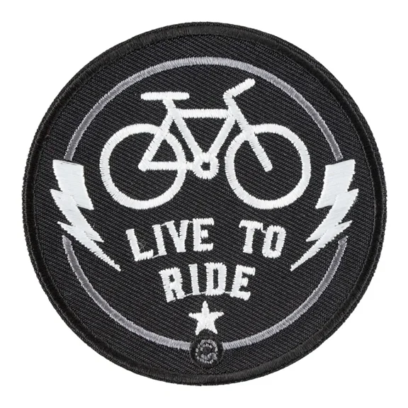 Live To Ride Bicycle B&W Patch, Health Fitness Patches,Lone Rose Horse Shoe