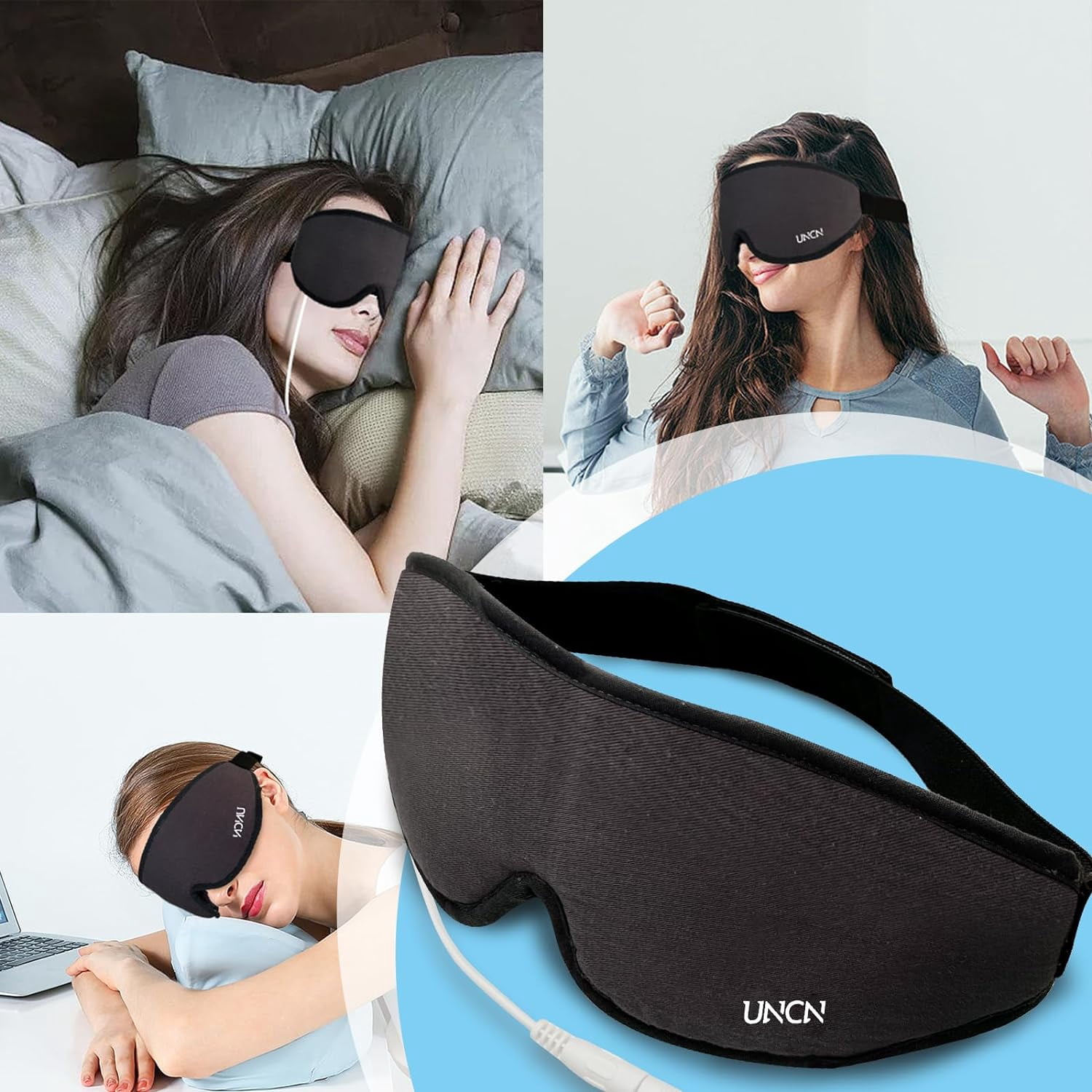 Heated Eye Mask, Warm Eye Compress Mask, USB Electric Eye Heating Pad With Temperature & Timer Control, Dry Eye Mask For Dry Eyes Blepharitis Sinus Migraine Stye MGD Puffiness Gray