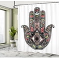 thumbnail image 4 of Ambesonne Hamsa Shower Curtain, Vintage Eye Pattern Oriental, 69"Wx84"L, Coral Blush, 4 of 4