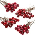 thumbnail image 5 of Artificial Holly Berries, Wine Red (10mm/12mm/15mm) - Mini Christmas Fake Berries Decor with Wire Stems for Xmas Wreath DIY Crafts Christmas Tree Garland Table Centerpieces Decorations, 5 of 6