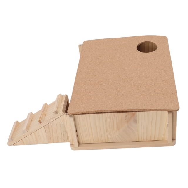 Maison Plateforme en Bois pour Hamster, Maison Plateforme Multi-Hamster Cachette Accessoire Réponse Rapide