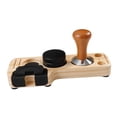 thumbnail image 4 of Kits de Soporte de Tamper de Filtro de Café de Madera Alfombrillas de Apisonamiento de Espresso Mango de Café Base de Madera en Polvo, Parte de madera de pino 51mm perfecl soporte de apisonamiento, 4 of 8