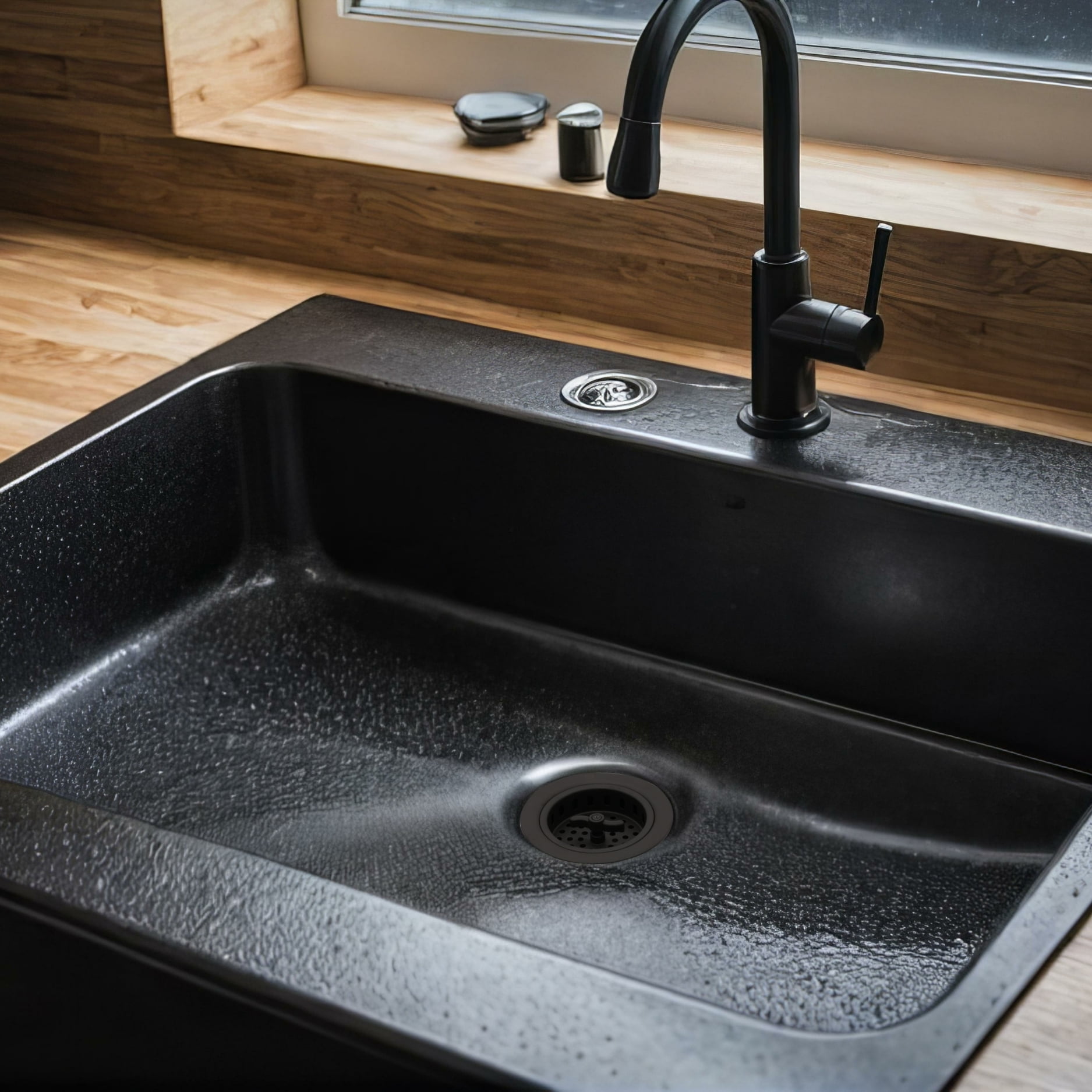 Westbrass COMBO PACK 3-1/2" Wing Nut Style Sink Strainer and Extra-Deep Waste Disposal Trim, Matte Black