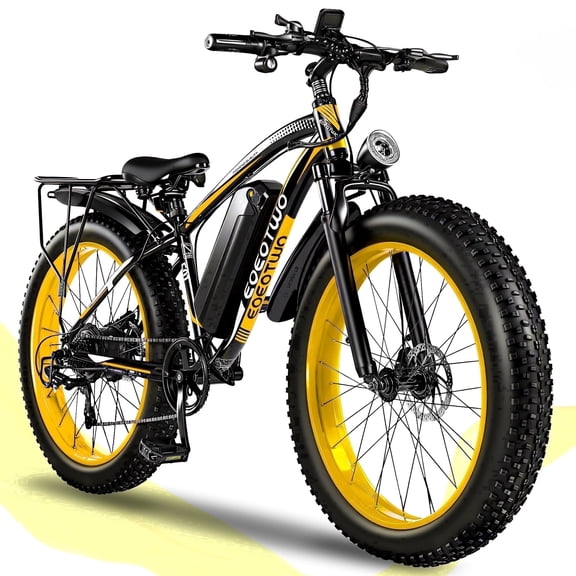 EOEOTWO 1500W Electric Mountain Bike for Adults,48V 15Ah Removable Battery 60Miles Longe Range, 34MPH Fast Cruiser Ebike, 26'' Fat Tire All-Terrain E-Bicycle with LED Display UL2849