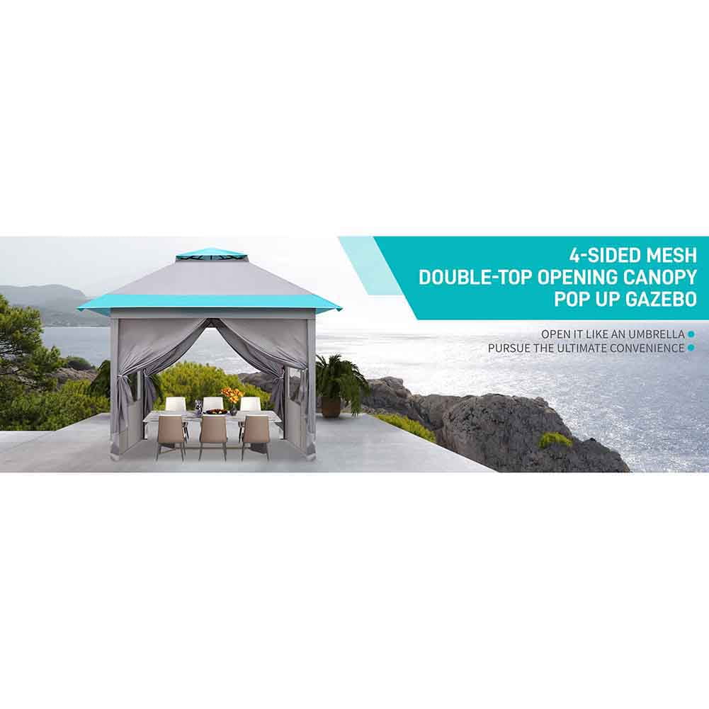 Aimee Lii 120"x120" Canopy Tent Heavy Duty Canopy, Outdoor Tent Canopy for Wedding Party Event Tent, Gray