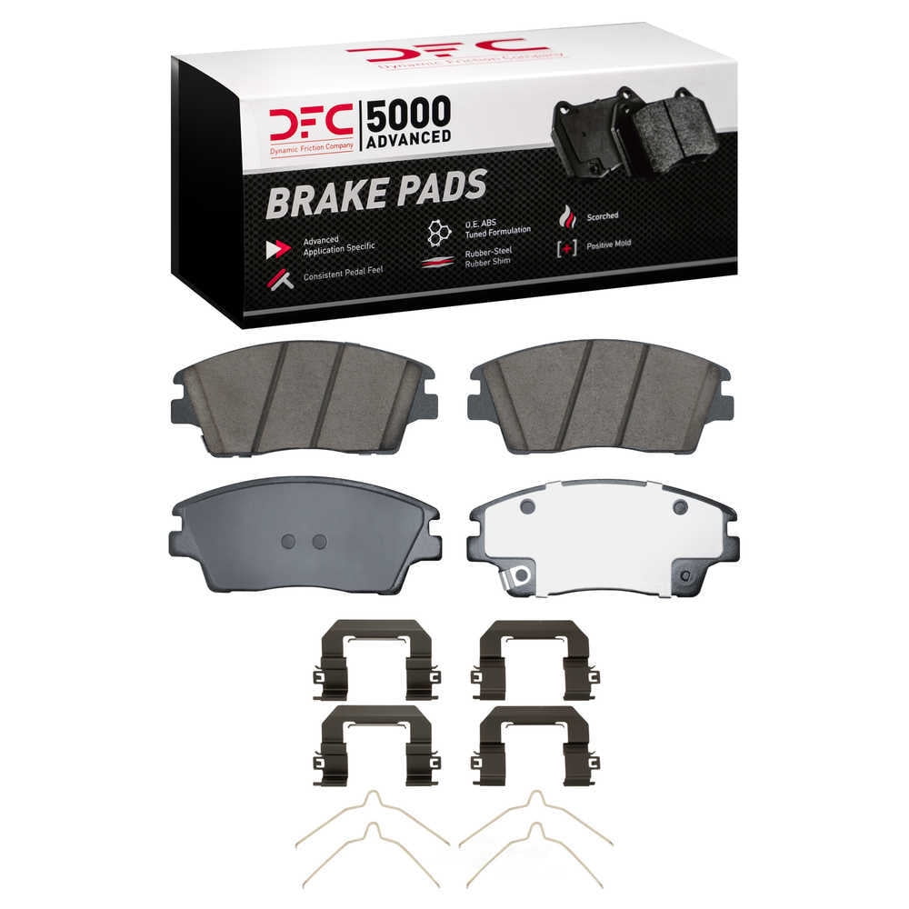 Dynamic Friction Company 1551-1847-02 DFC 5000 Advanced Brake Pads - Ceramic and Hardware Kit - OE