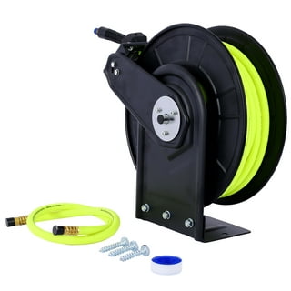 Oil Shield Retractable Air Hose Reel With 1/2in x 50ft Rubber Hose