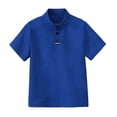 thumbnail image 2 of Krdevn Kids Boys Girls Solid Stand Collar Short Sleeve Polo Shirt Casual Summer School Uniform Top,5-6 Years, 2 of 5