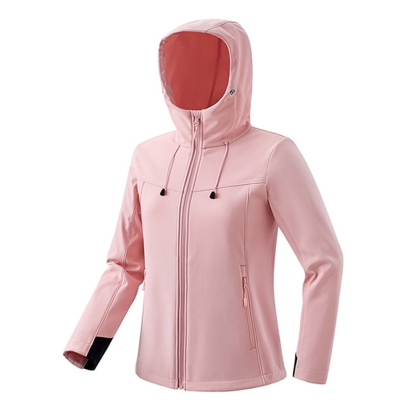 Chaquetas y abrigos casuales con capucha de manga larga para mujer, color para exteriores, manga larga, cremallera, protector solar, impermeable, a prueba de viento, chaqueta con capucha de talla gran