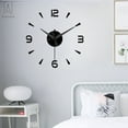 thumbnail image 3 of Gustave Wall Clock Modern Design 3D Wall Sticker Mirror Surface Clock Silent Home Decor Living Room Bedroom Quartz Horloge, Black, 3 of 8