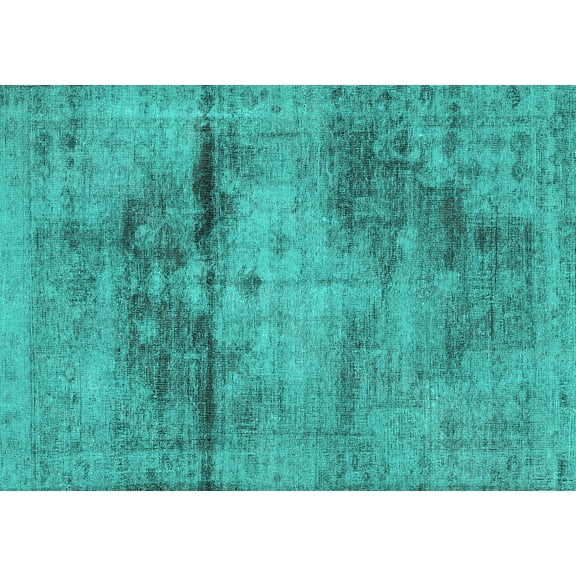 Ahgly Company Machine Washable Indoor Rectangle Persian Turquoise Blue Traditional Area Rugs, 5' x 7'