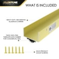 thumbnail image 4 of JELOSTONE U-Shaped Aluminum Door Bottom Shoes(Gold) - Fire Rated - 1-3/4"W x 1-1/8"H x 36"L Weather Stripping Seal for Exterior Doors, Vinyl Insert, JS-217DV, 4 of 5