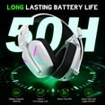 thumbnail image 6 of Vakedy Wireless Gaming Headset with Mic for PS5 PS4 PC Switch Mac Phone, 60H Playtime All-Day Play, Noise Canceling Mic, 2.4GHz + Bluetooth, 23ms Sync​ for Gamers,White, 6 of 8