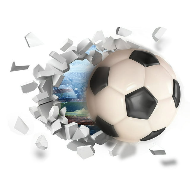 Youkk Wall Sticker Decal Mural Paste Self-adhesive Household Accessories Multipurpose 3D Football DIY Prop Room Decor