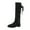 Black, variant on Lovskoo 2024 Women's Knee High Boots Thigh High Faux Suede Round Toe Shoes Oversized Back Zipper Non-Slip Boots with Thick Heels Coffee