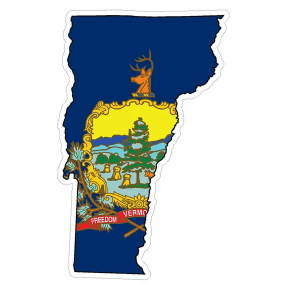 Vermont State (Q45) Shape Flag Vinyl Decal Sticker Car/Truck Laptop/Netbook Window