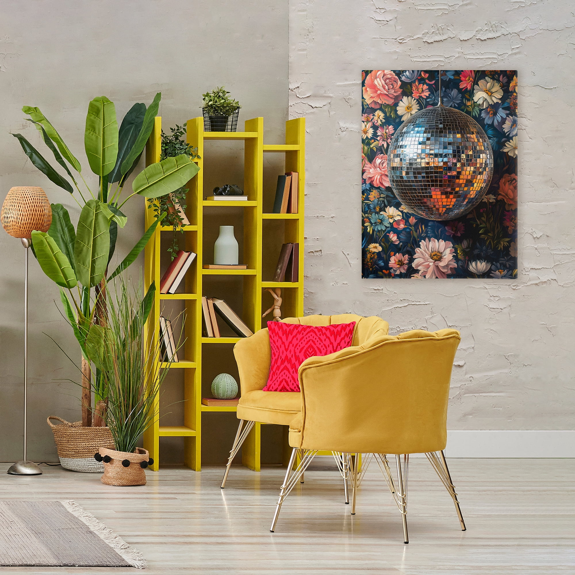 Stupell Industries Floral Disco Ball Reflection Canvas Wall Art, design by LSR Design Studio