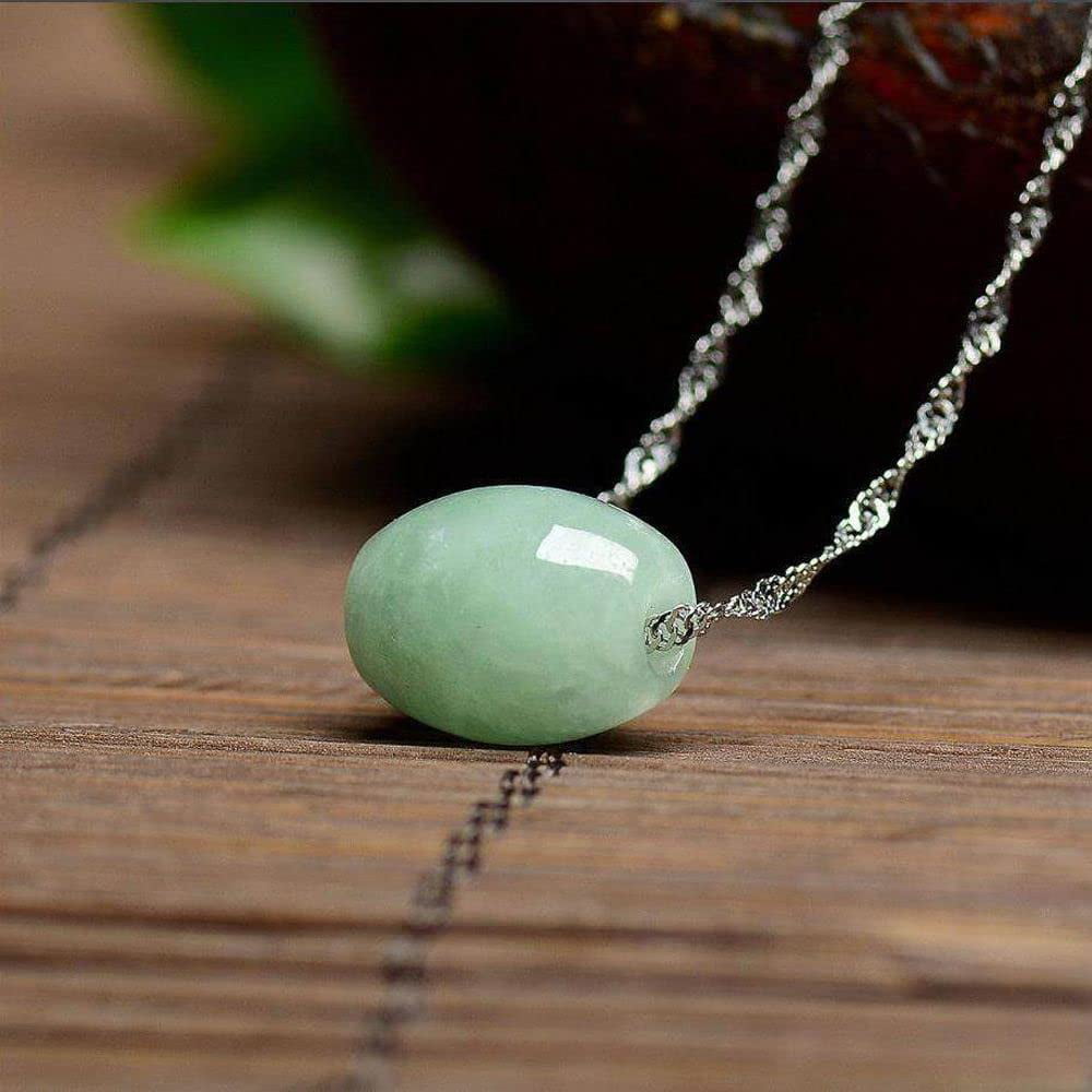 Anniversary Gifts Hetian Jade Pendant Necklace for Women Beaded Pendant Necklace Natural Jade Pendant Gift for Her Simple Jade Necklace 