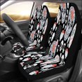 thumbnail image 2 of ABPHQTO Juego de 2 fundas para asientos de coche con calaveras gráficas, un protector universal negro para asientos delanteros de coche, apto para coche, SUV, sedán, camión, 2 of 3
