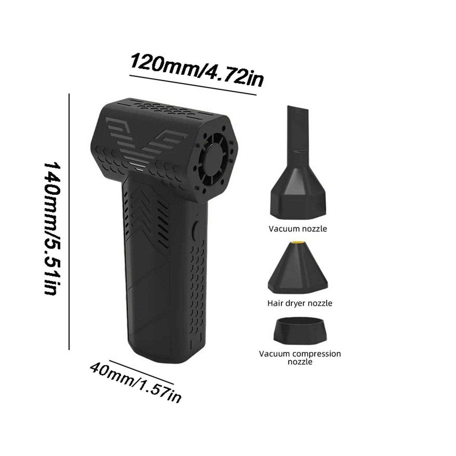 Cordless Air Duster 2-in-1, 130000 RPM Brushless Motor Handheld Blower & Vacuum, 7500mAh Rechargeable Car Duster for Keyboard/Cleaning with 4 Nozzles