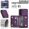 thumbnail image 5 of For Samsung Galaxy A16 5G Phone Case Wallet Card Holder,RFID Blocking PU Leather Back Magnetic Flip Kickstand Folio Case Wrist Lanyard & Crossbody Strap Protective Women Girls Cover,Deeppurple, 5 of 8