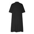 thumbnail image 6 of CHGBMOK Plus Size Dresses for Women 3/4 Sleeve Maxi Dresses Button V Neck Loose Fit Dress with Pockets, 6 of 8