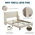 thumbnail image 4 of Queen Size Bed Frame, Platform Bed Frame with Upholstered Headboard, Modern Deluxe Wingback, Wood Slat Support, Mattress Foundation, 4 of 8