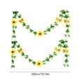 thumbnail image 3 of Sokhug Artificial Sunflower Vine 2.2m Spring Garden Fence Decor Plastic 86.6in, 3 of 6