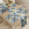 thumbnail image 2 of Ambesonne Mustard Table Runner & Placemats, Modern Doodles Spots Layout, Placemat 4 pcs + Runner 14"x90", Sea Blue and Dark Yellow, 2 of 2