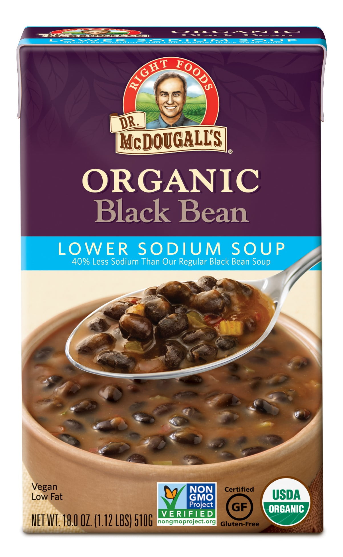 Dr. McDougall's Organic Soup, Black Bean, 17.6 Oz - Walmart.com