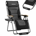 thumbnail image 4 of UDPATIO Zero Gravity Chair 30In XL Oversized Outdoor Anti Gravity Chairs Patio Lounge Folding Adjustable Chair with Cup Holder, Foot Pad & Padded Headrest, Supports 500lbs (Grey), 4 of 5