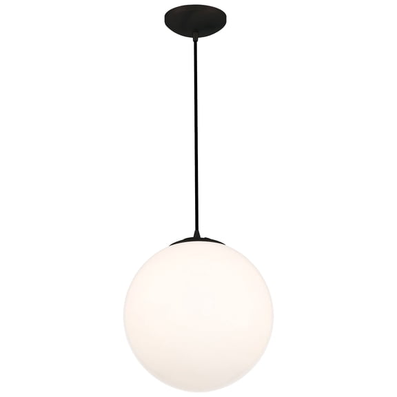 23944-MBL/OPL Access Lighting Pearl - 1 Light Large Pendant In Mid-Century Modern Style-17 Inches Tall and 15.75 Inches Wide-Matte Black Finish