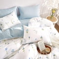 thumbnail image 4 of Floral Comforter Set Cottagecore Aesthetic Watercolor Tiny Flowers and Leaves Soft Lightweight Bedding for Teen Girls Women 3 Pieces Blue Twin/Twin XL Size, 4 of 8
