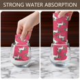 thumbnail image 4 of 4 Pcs Funny Kitchen Towels,Pink Cartoon Unicorn Pattern Microfiber Dish Towels,Kitchen Tea Towels,Kitchen Towel Set (18" X 26"), 4 of 7