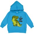 thumbnail image 2 of Inktastic I Love My Dad with Baby and Daddy Tyranasaurus Rex Toddler Hoodie, 2 of 4