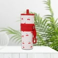 thumbnail image 6 of TISHITA Insulated Bottle Vacuum Water Cup Reusable Non Slip Bottom Portable Leakproof Stainless Steel Drinking Bottle for Trip Office White and Red, 6 of 8