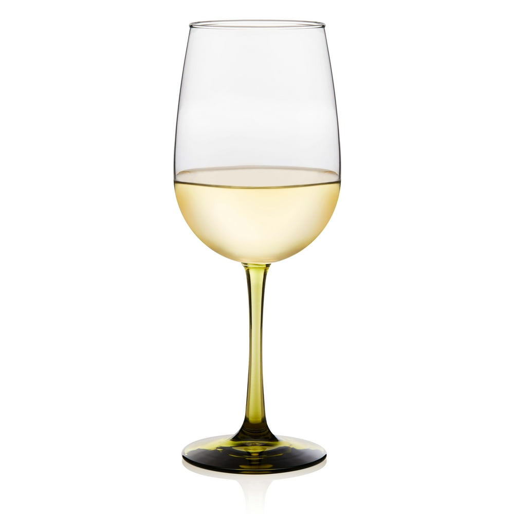 Libbey Vina Olive Stemmed Wine Glasses, Set of 6