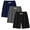 02:Black Dark Gray Dark Blue, variant on ASUDESIRE 3 Pack Men's Shorts Waffle Textured Casual Shorts with Pockets Drawstring Elastic Waistband