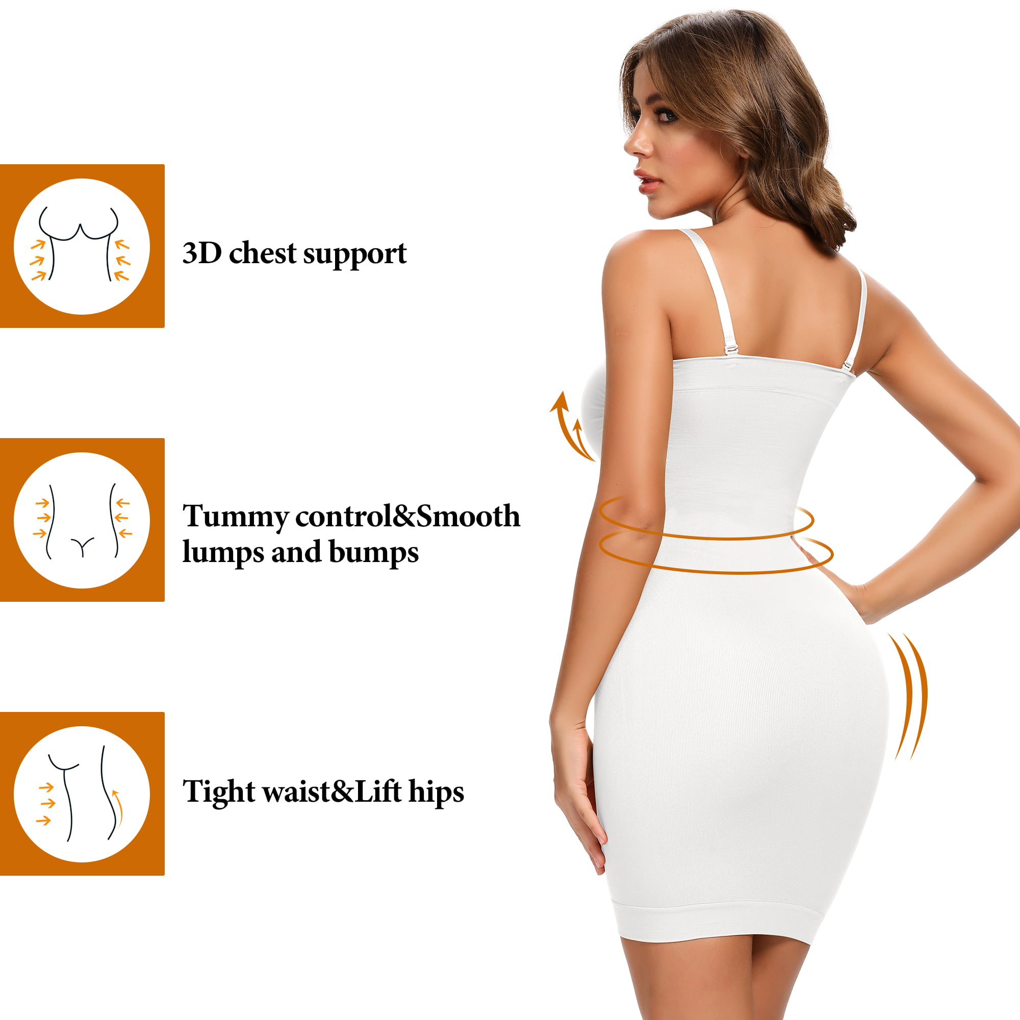 Franato Women's Control Full Slip Dress Shaperwear Slim Body Shaper  Smoother Apricot : : Clothing, Shoes & Accessories