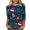 #1 Multicolor, variant on Lolmot Plus Size Tops for Women Christmas Snowman Snowflake Santa Print Blouse Round Neck 3/4 Sleeve Fashion Fall Tops