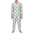 thumbnail image 3 of Sikiie Cartoon Sea Turtle Mens Pajama Set, Soft Warm Long Sleeve Sleepwear, Cozy Button-Down Pjs for Men-X-Large, 3 of 7