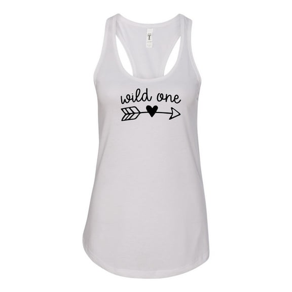 Women's Wild One Ladies Fit Racerback Tank Top-White-small
